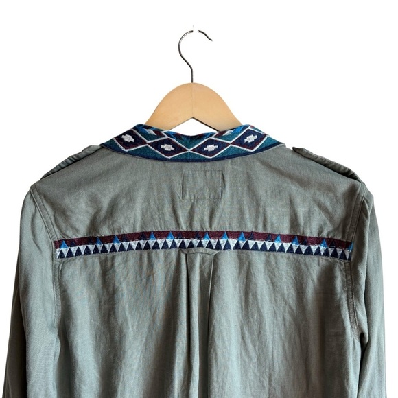 Rails Kona Sage Shirt Inca Embroidery Linen Blend Size Small - Picture 7 of 12